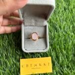 Pink oval shape stone Adjustable Ring🌸1111