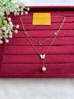 Beautiful Golden Double layer butterfly design Necklace✨1227 - Image 4