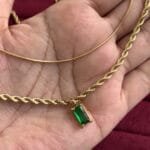 Double layer Green stone Golden Necklace✨1232