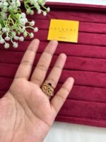 Trendy Leaf design black Ad stone Adjustable Ring✨1246