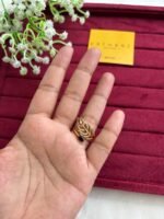 Trendy Leaf design black Ad stone Adjustable Ring✨1246 - Image 2