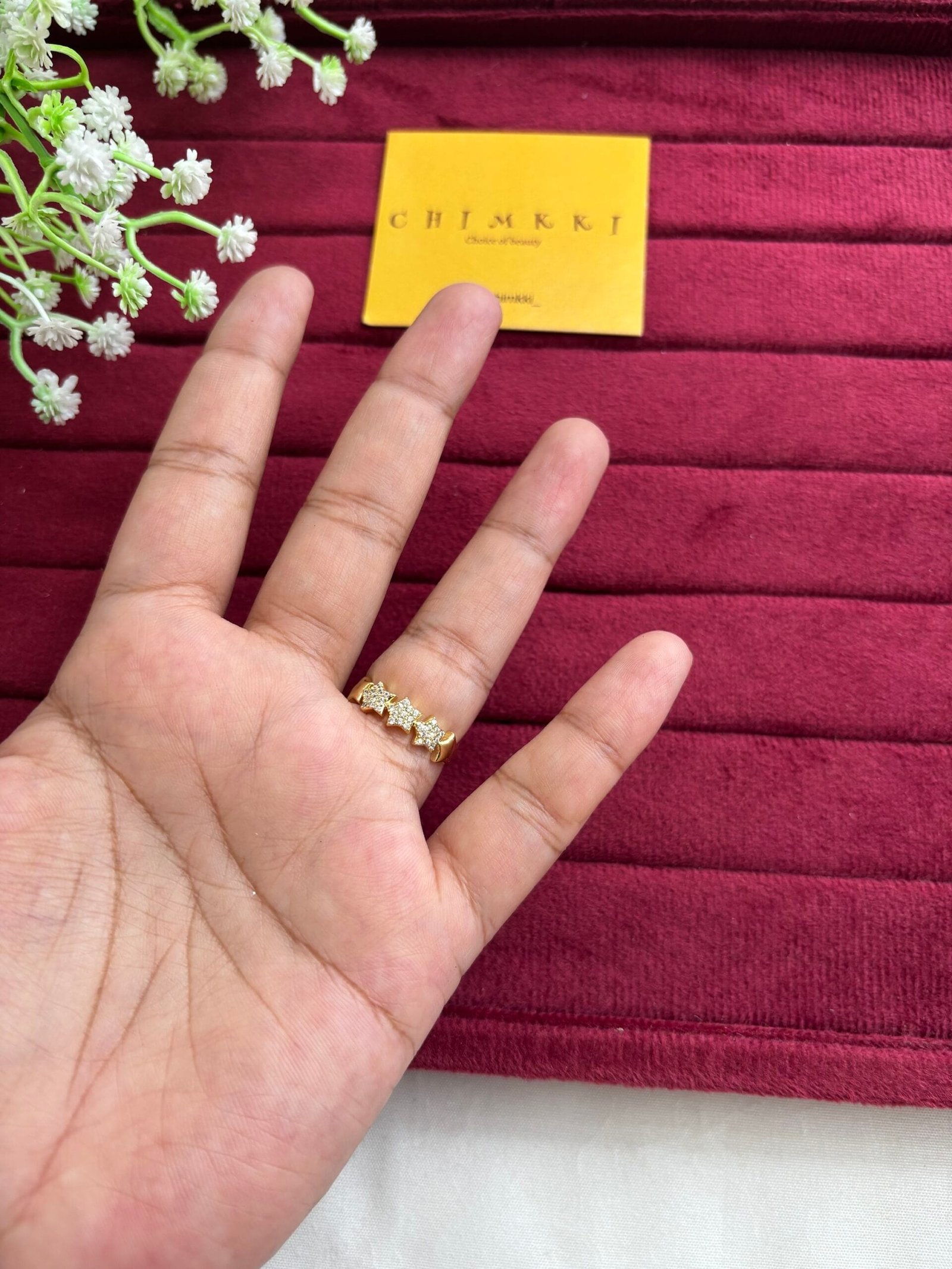 img_0287 Beautiful Star design Golden stone design Adjustable Ring✨1260 - Image 1