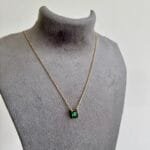 Beautiful Green Rectangular shape stone Golden Necklace ✨1191