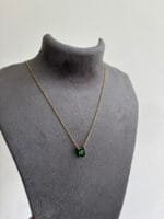 Beautiful Green Rectangular shape stone Golden Necklace ✨1191 - Image 3