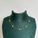 Stainless steel Golden white stone Necklace ✨1018