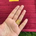 Stainless steel Beautiful Golden broad design Adjustable Ring✨1132