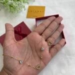 Heart design Necklace and Adjustable Ring combo♥️1214