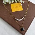 Stainless steel Double layer Golden Necklace ✨ 1013