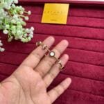 Stainless steel Beautiful circle black and white stone open bangle✨1024