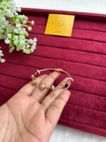 Stainless steel Beautiful circle black and white stone open bangle✨1024 - Image 2