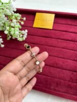 Stainless steel Beautiful circle black and white stone open bangle✨1024 - Image 5