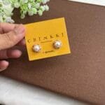 Stainless steel Beautiful Rosegold Pearl design stud Earrings✨1077