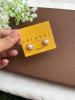 Stainless steel Beautiful Rosegold Pearl design stud Earrings✨1077 - Image 2