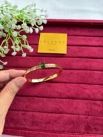 Stainless steel Beautiful Emerald Green Golden Open bangle♥️1190 - Image 2