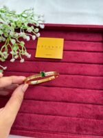 Stainless steel Beautiful Emerald Green Golden Open bangle♥️1190 - Image 4