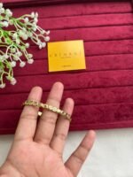 Beautiful multicolour stone stainless steel Golden Open bangle♥️1160 - Image 5