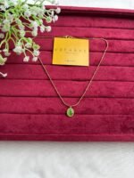 Stainless steel Beautiful green stone Necklace ♥️1127