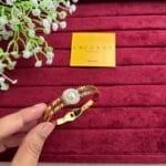 Stainless steel Beautiful design with pearl Stainless steel open bangle♥️1148