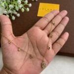 Stainless steel Beautiful multicolour charms Golden Necklace✨1123