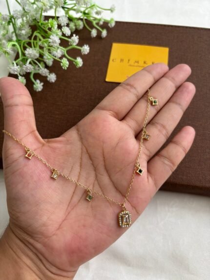 Stainless steel Beautiful multicolour charms Golden Necklace✨1123