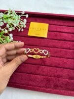 Stainless steel Love heart design Golden open bangle♥️1168 - Image 2