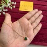 Beautiful Star design Emerald green stone Necklace 🌟♥️1192