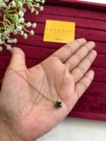 Beautiful Star design Emerald green stone Necklace 🌟♥️1192