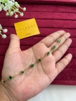 Stainless steel Beautiful Emerald green Golden bracelet ♥️1195