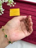 Stainless steel Beautiful Emerald green Golden bracelet ♥️1195 - Image 3