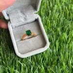 Trendy Rectangular green stone Adjustable Ring♥️ 1287