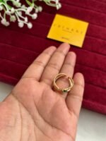 Beautiful Trendy cross ring with green stone♥️Adjustable size✨1262 - Image 4