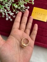 Trendy Beautiful White Rectangular stone leaf design  Adjustable Ring🌿1268 - Image 4