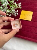 Trendy Beautiful White Rectangular stone leaf design  Adjustable Ring🌿1268 - Image 2