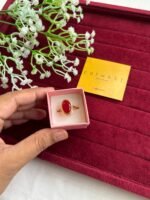 Trendy Red Oval stone Adjustable size Ring♥️ 1285