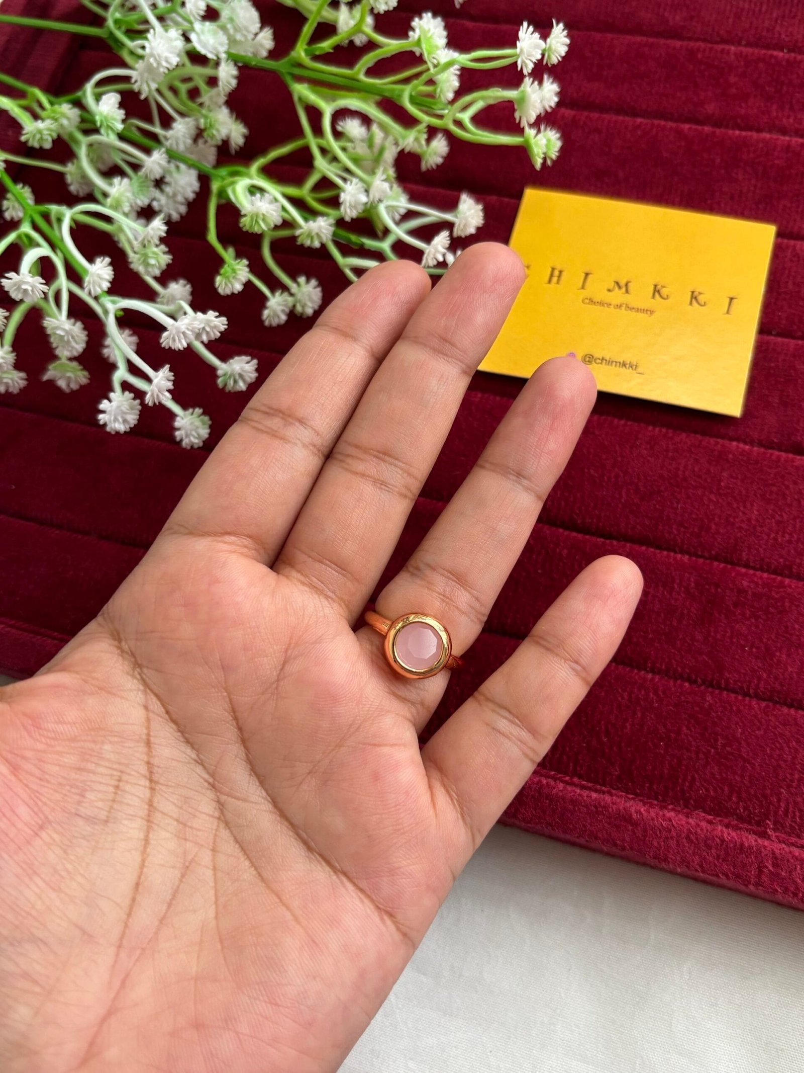 img_0886 Trendy Pink circle stone Beautiful Adjustable Ring🌸1270 - Image 1