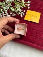 Trendy Pink circle stone Beautiful Adjustable Ring🌸1270 - Image 2