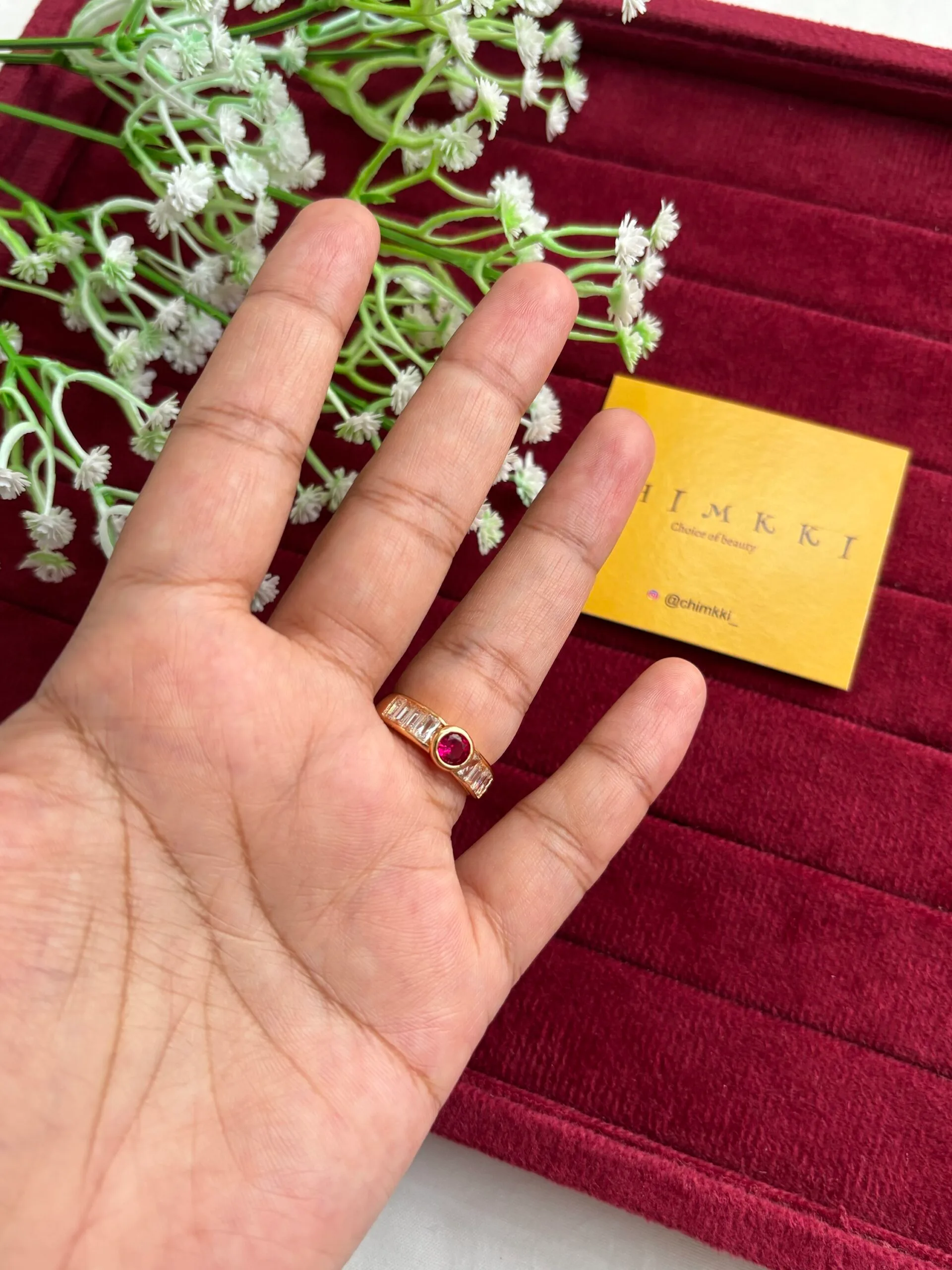 img_0889 Beautiful Ruby and white stone Adjustable Ring♥️1267 - Image 1