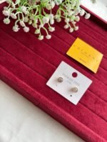 Circle white stone stud earrings ♥️ 1283 - Image 3