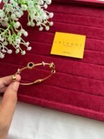 Beautiful Black circle design Golden Open bangle ♥️1277 - Image 3