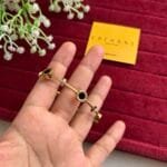 Beautiful Black circle design Golden Open bangle ♥️1277