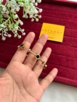 Beautiful Black circle design Golden Open bangle ♥️1277