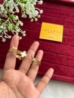 Stainless steel Beautiful clover design Golden open bangle✨1292 - Image 5