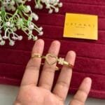 Stainless steel Beautiful heart and flower design Golden open bangle♥️ 1296