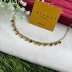 Stainless steel Beautiful Multicolour charm stone design Golden Necklace ♥️ 1302