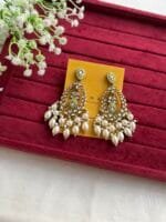 Beautiful pearl Kundan design party wear earrings ✨1330 - Image 2