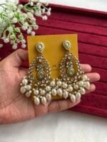 Beautiful pearl Kundan design party wear earrings ✨1330 - Image 3