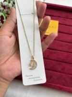Beautiful moon and star design Golden Necklace 😍🌙🌟1428 - Image 4
