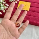 Beautiful Red Oval stone leaf design Adjustable Ring✨1377