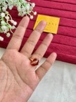 Red Oval stone leaf design Adjustable Ring✨1377