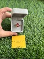 Red Oval stone leaf design Adjustable Ring✨1377 - Image 4